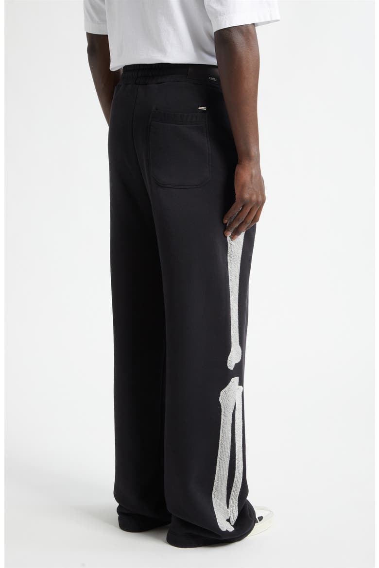 Bones Oversize Wide Leg Cotton Sweatpants, Alternate, color, BLACK