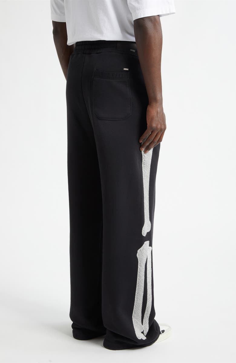 AMIRI Bones Oversize Wide Leg Cotton Sweatpants, Alternate, color, Black