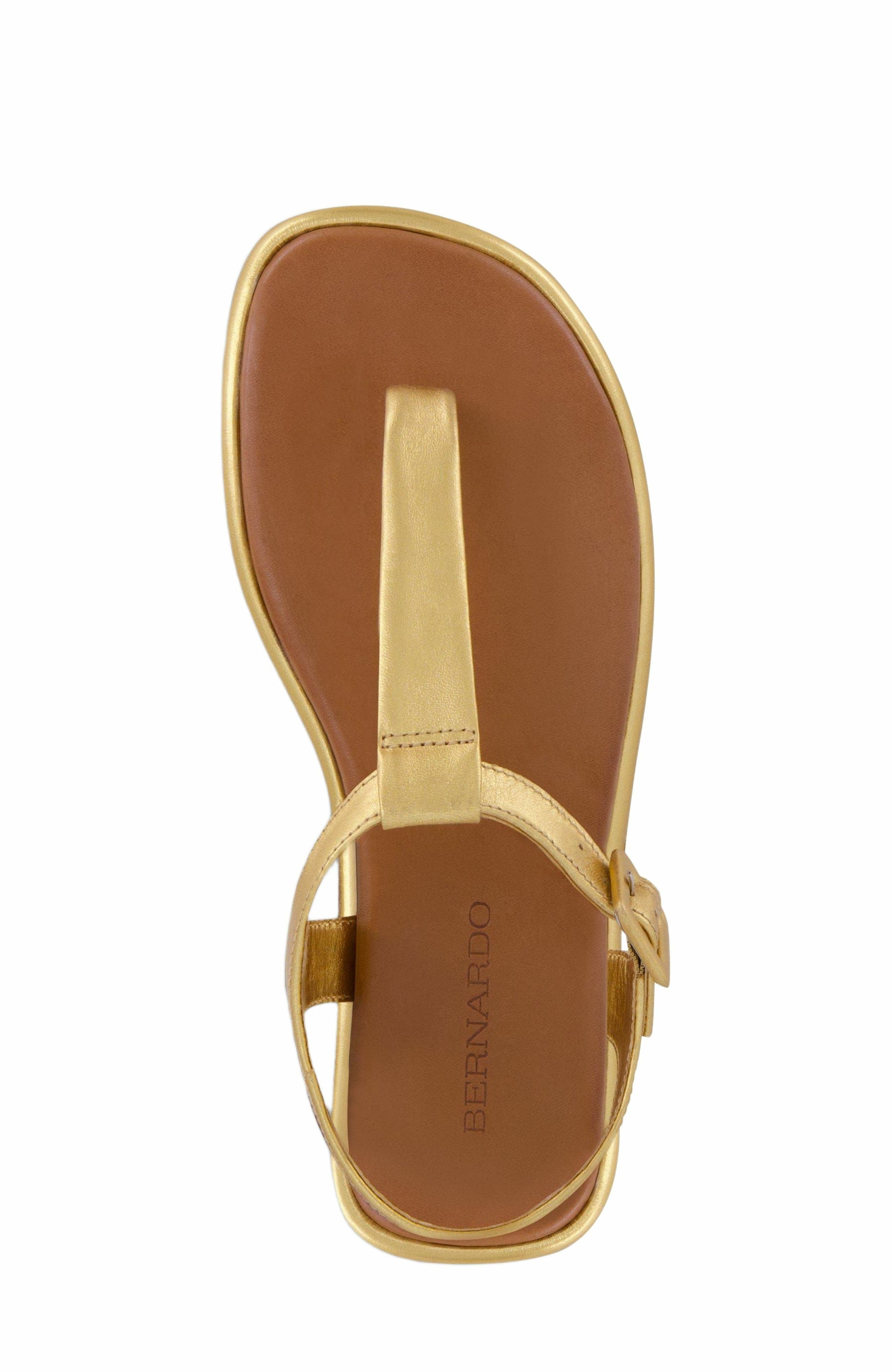 Bernardo Footwear Tucson T-Strap Sandal, Alternate, color, Gold