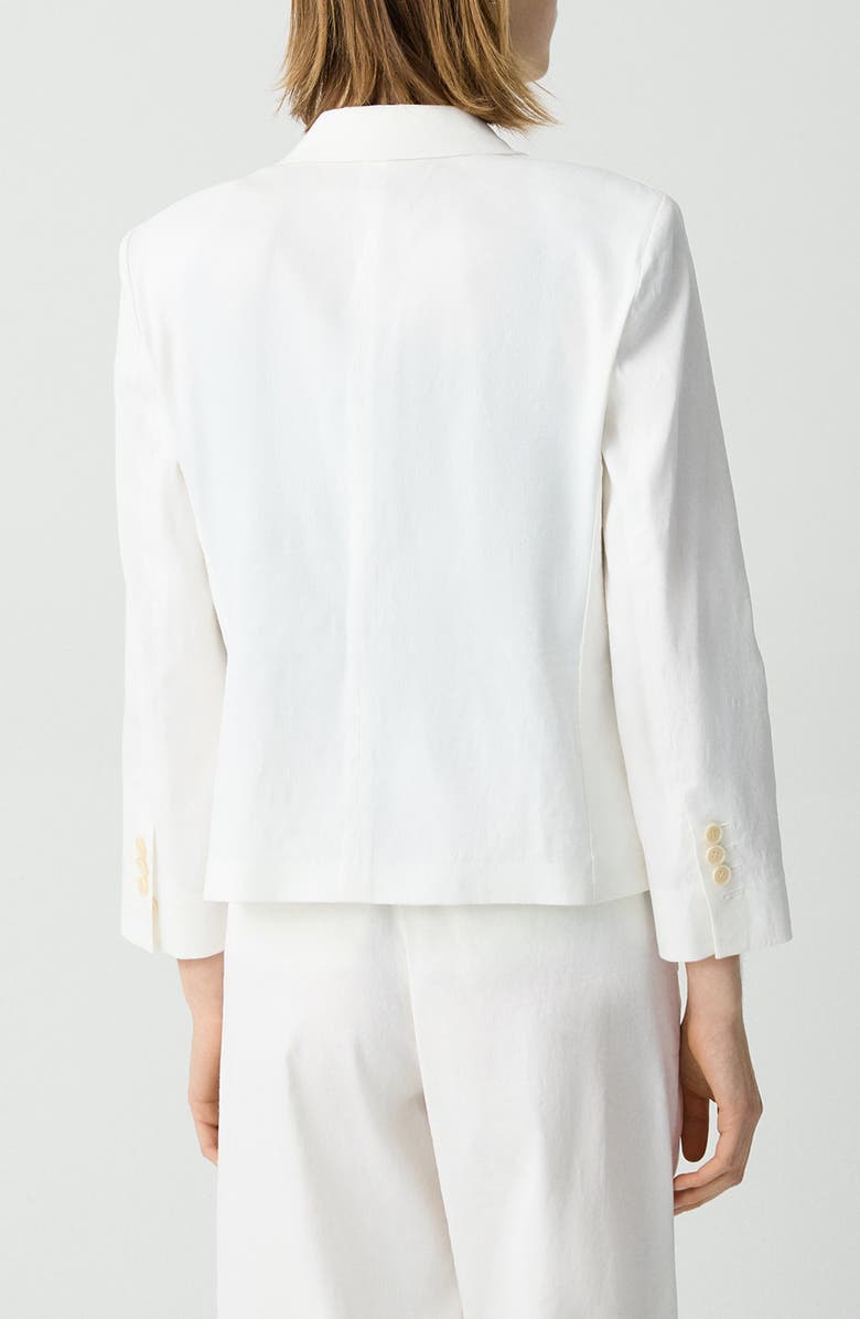 Theory Shrunken Linen Blend Jacket, Alternate, color, White