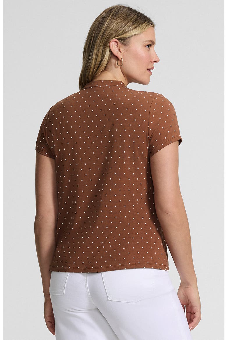Short Sleeve Lightweight Jersey Button Pintuck Top, Alternate, color, Rich Ginger/Ivory Mini Dot