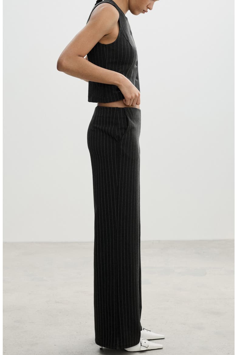 Rome Pinstripe Straight Leg Pants, Alternate, color, GREY