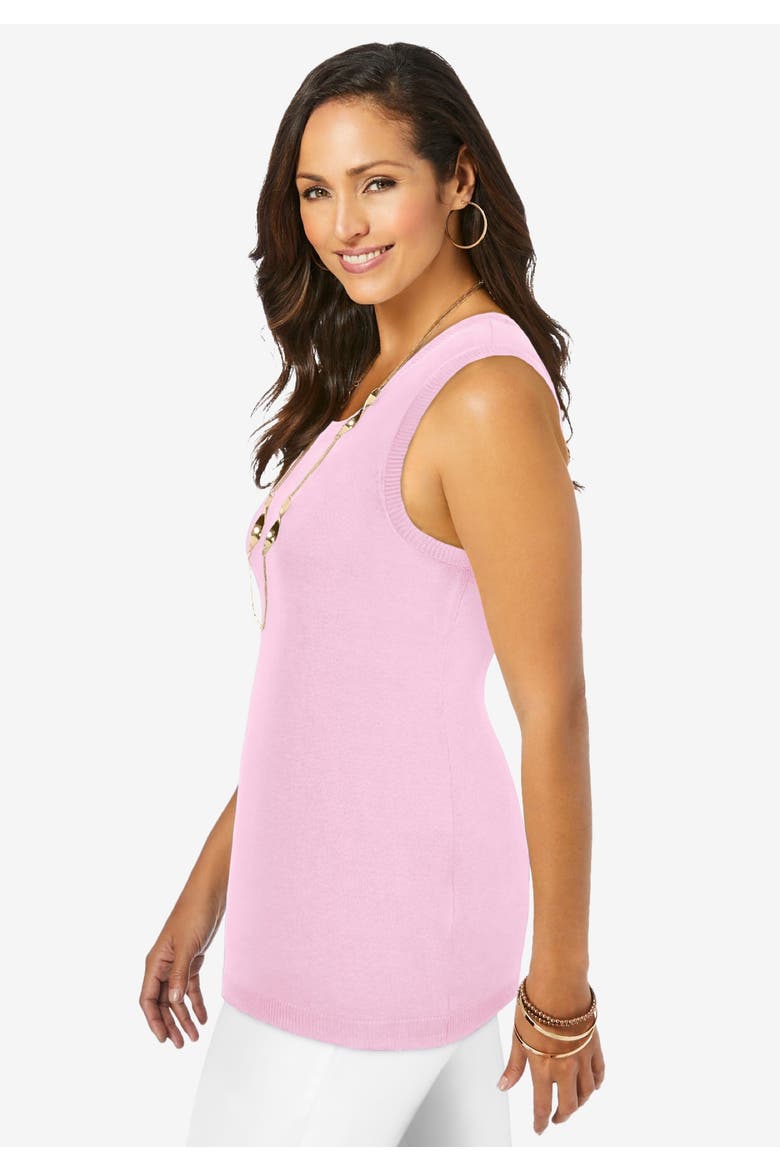 Scoop Neck Sweater Tank, Alternate, color, WHITE