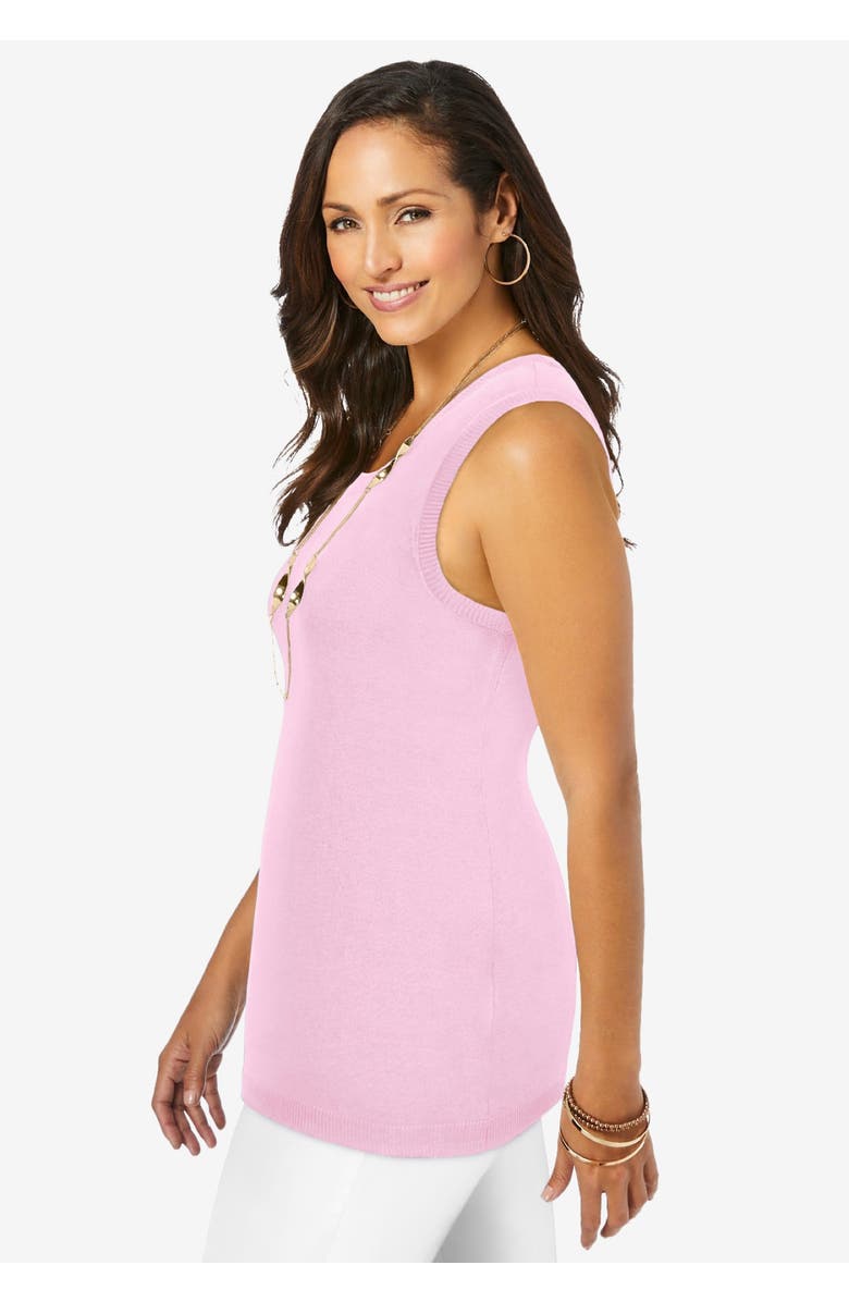 Jessica London Scoop-Neck Sweater Tank, Alternate, color, White