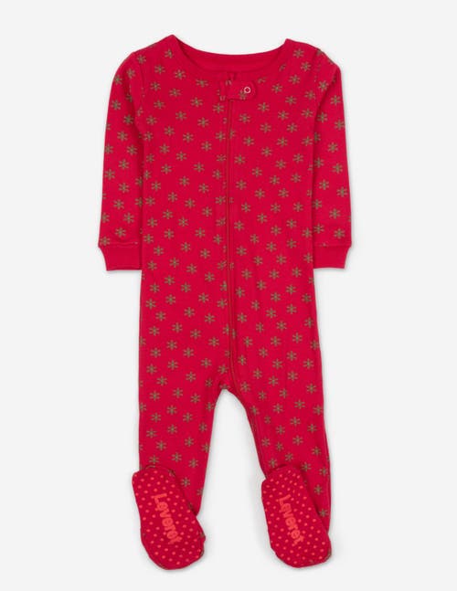 Leveret Footed Printed Cotton Pajamas, Animal, Holiday & Fun Prints In Red