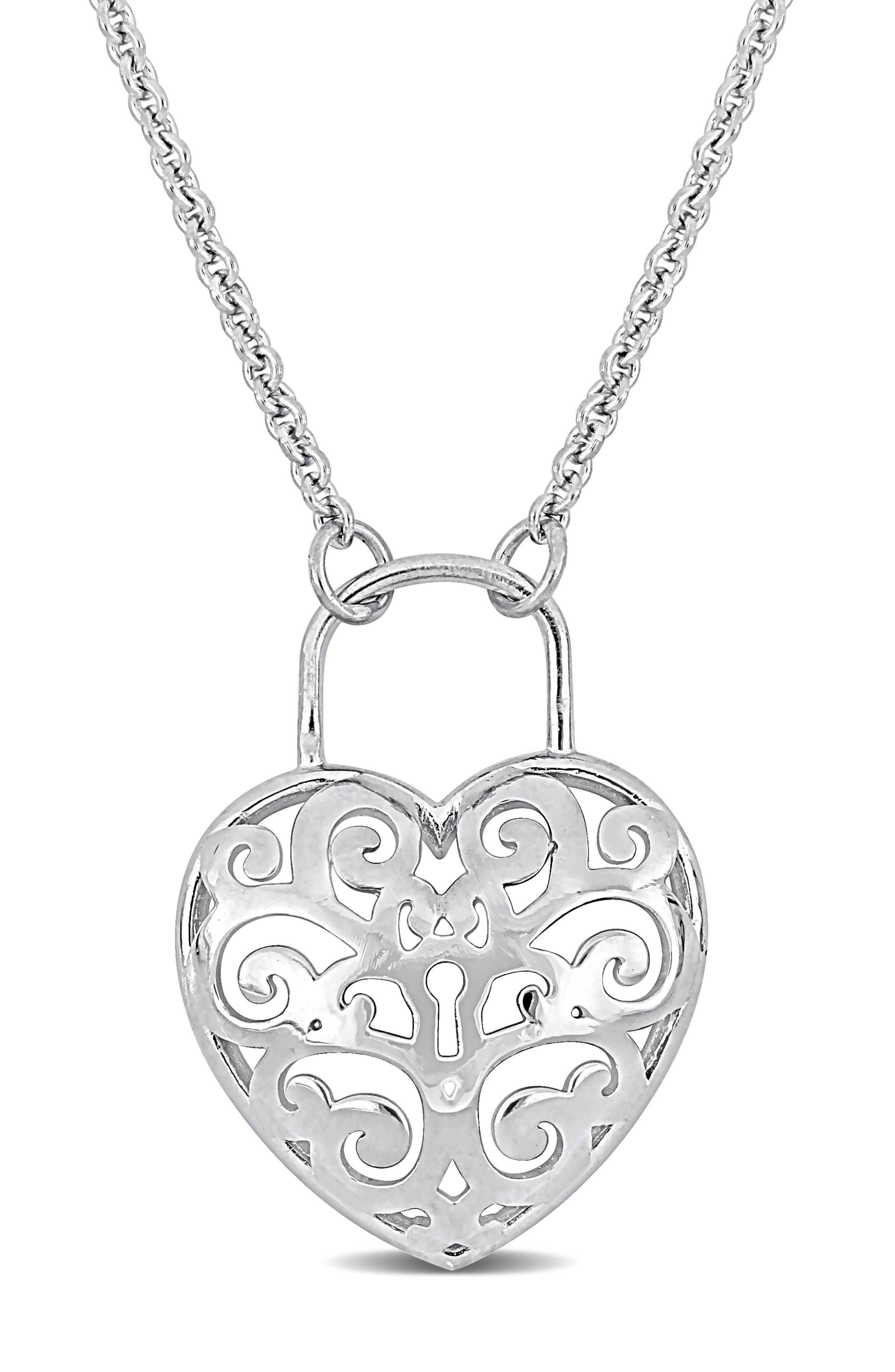Heart Lock Pendant Necklace
