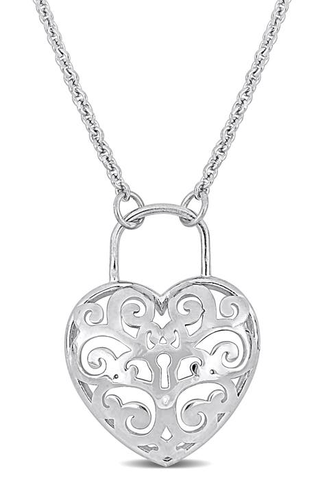Heart Lock Pendant Necklace