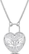 DELMAR Heart Lock Pendant Necklace
