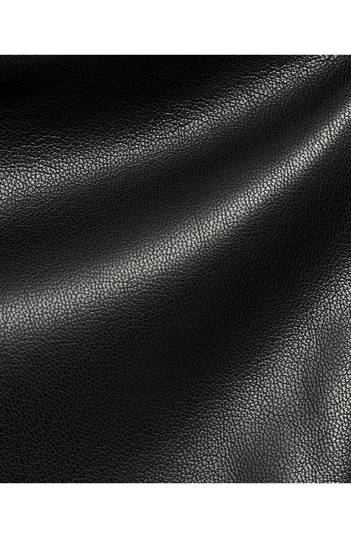 Mango Leather-effect Top With Open Shoulders Black In Black