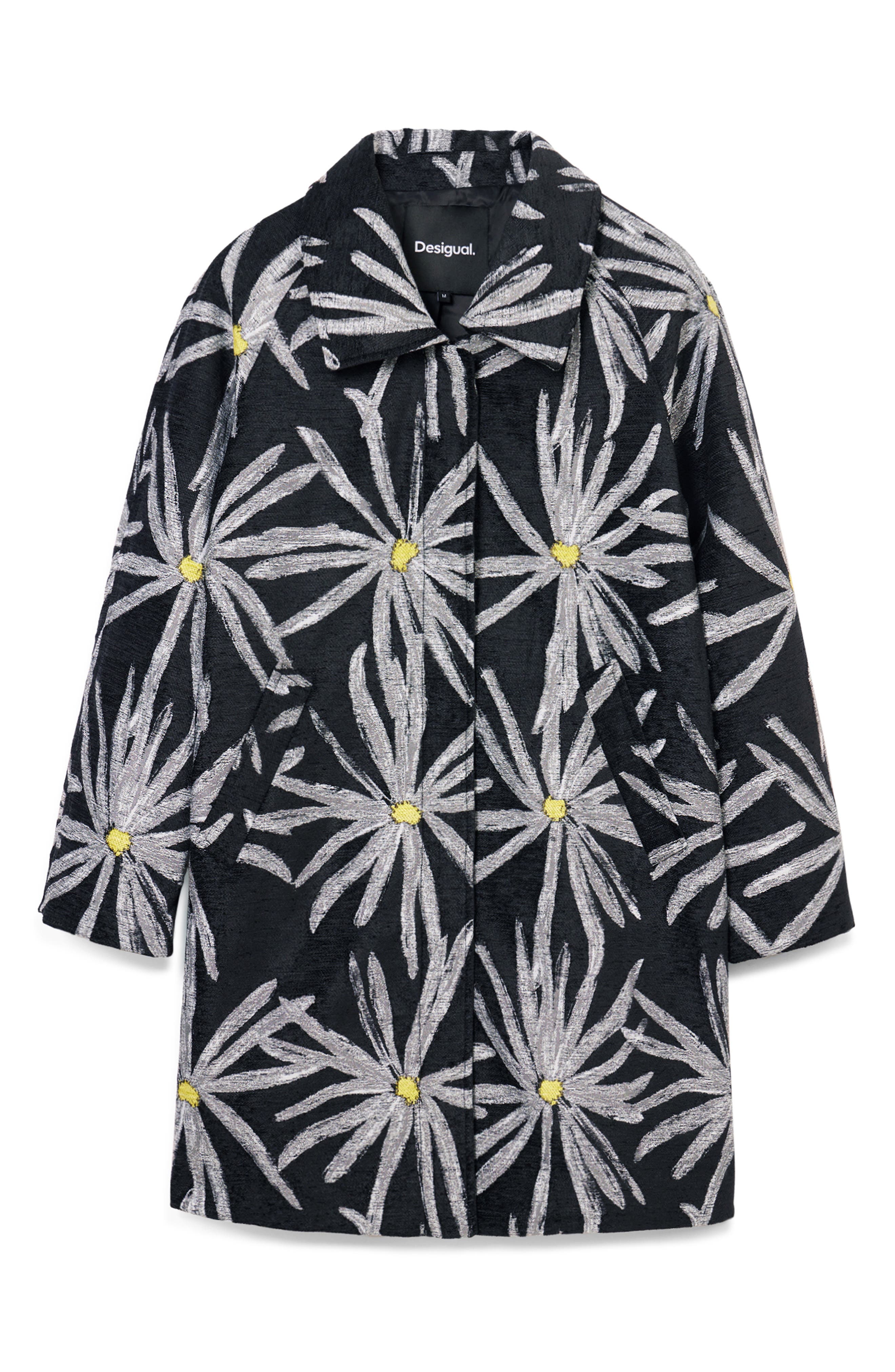 Desigual Marga Daisy Graphic Coat (Women) | Nordstrom