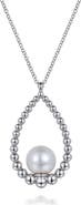 Gabriel & Co. Bujukan Pearl Teardrop Pendant Sterling Silver Necklace