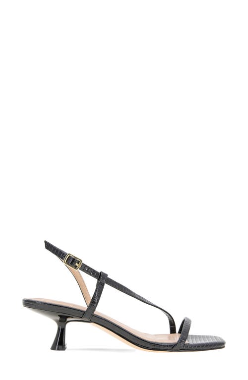 Bcbgeneration Inaya Snakeskin Embossed Sandal In Black