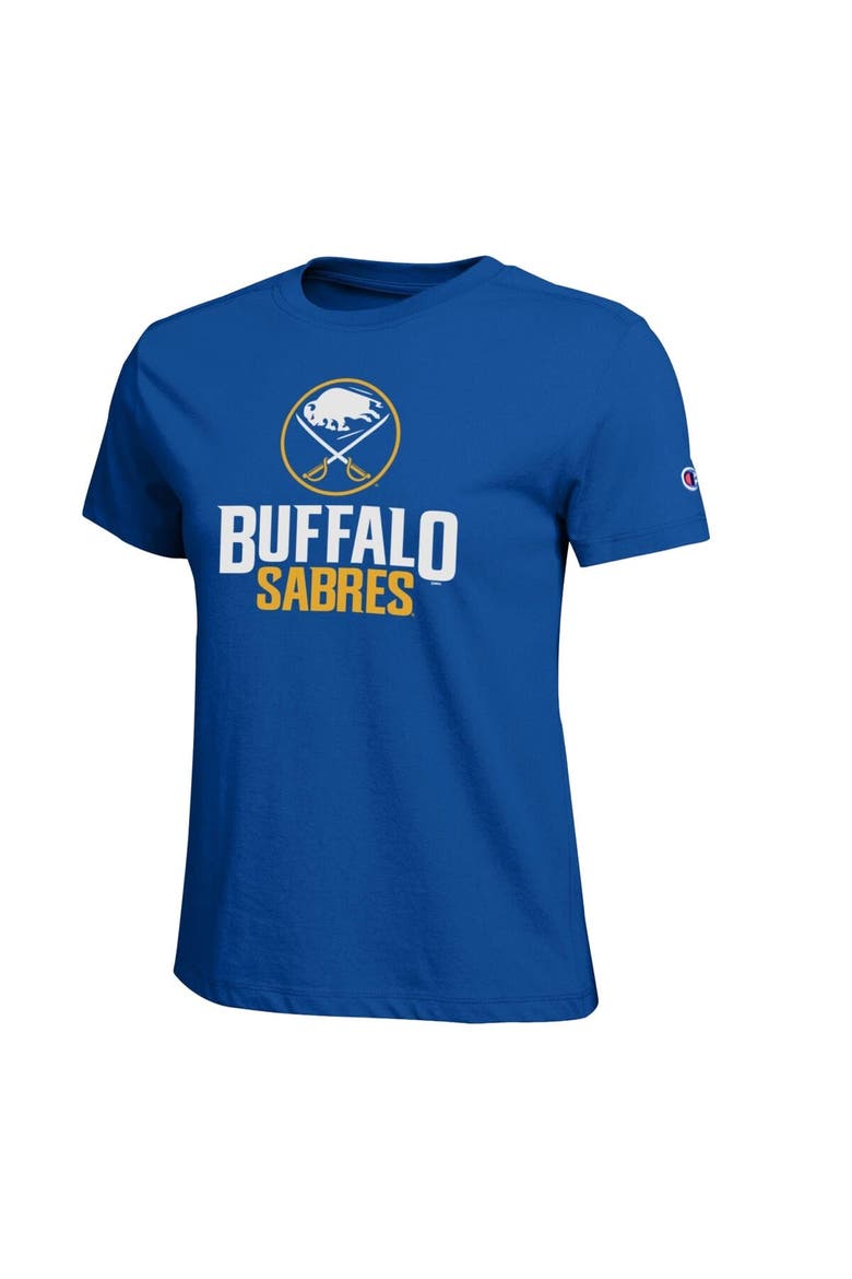 Women's Champion  Royal Buffalo Sabres Wordmark Lockup T-Shirt, Alternate, color, Royal
