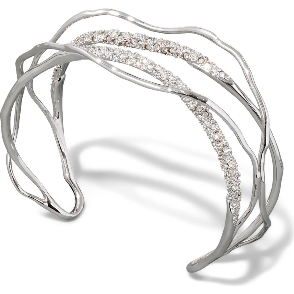 Alexis Bittar Solanales Crystal Cuff Bracelet In Gray