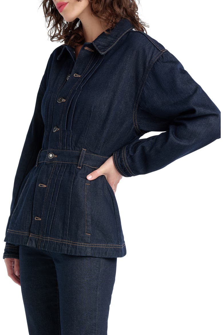 The Jade Pintuck Denim Jacket, Alternate, color, OXFORD