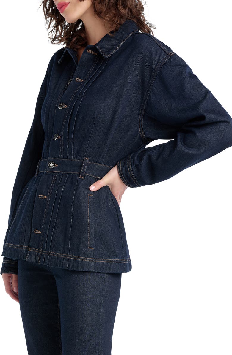 Favorite Daughter The Jade Pintuck Denim Jacket, Alternate, color, Oxford