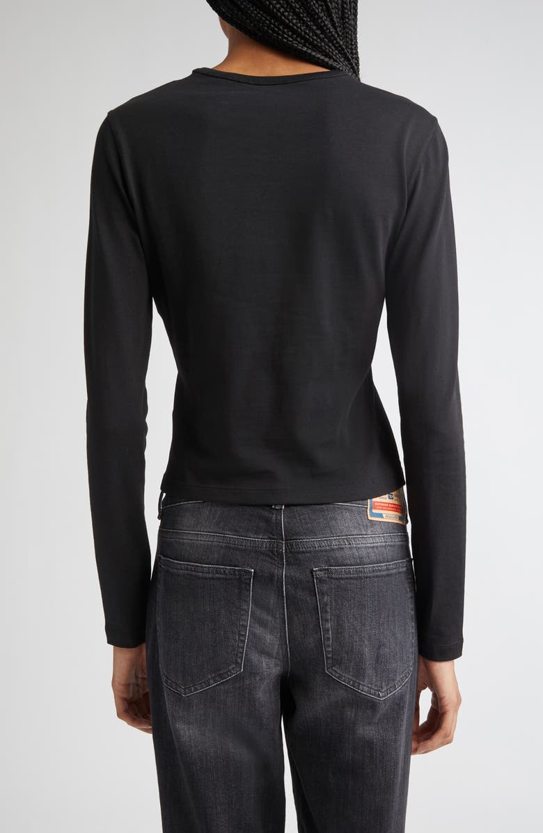 DIESEL<sup>®</sup> Metallic Oval D Cutout T-Shirt, Alternate, color, Deep Black