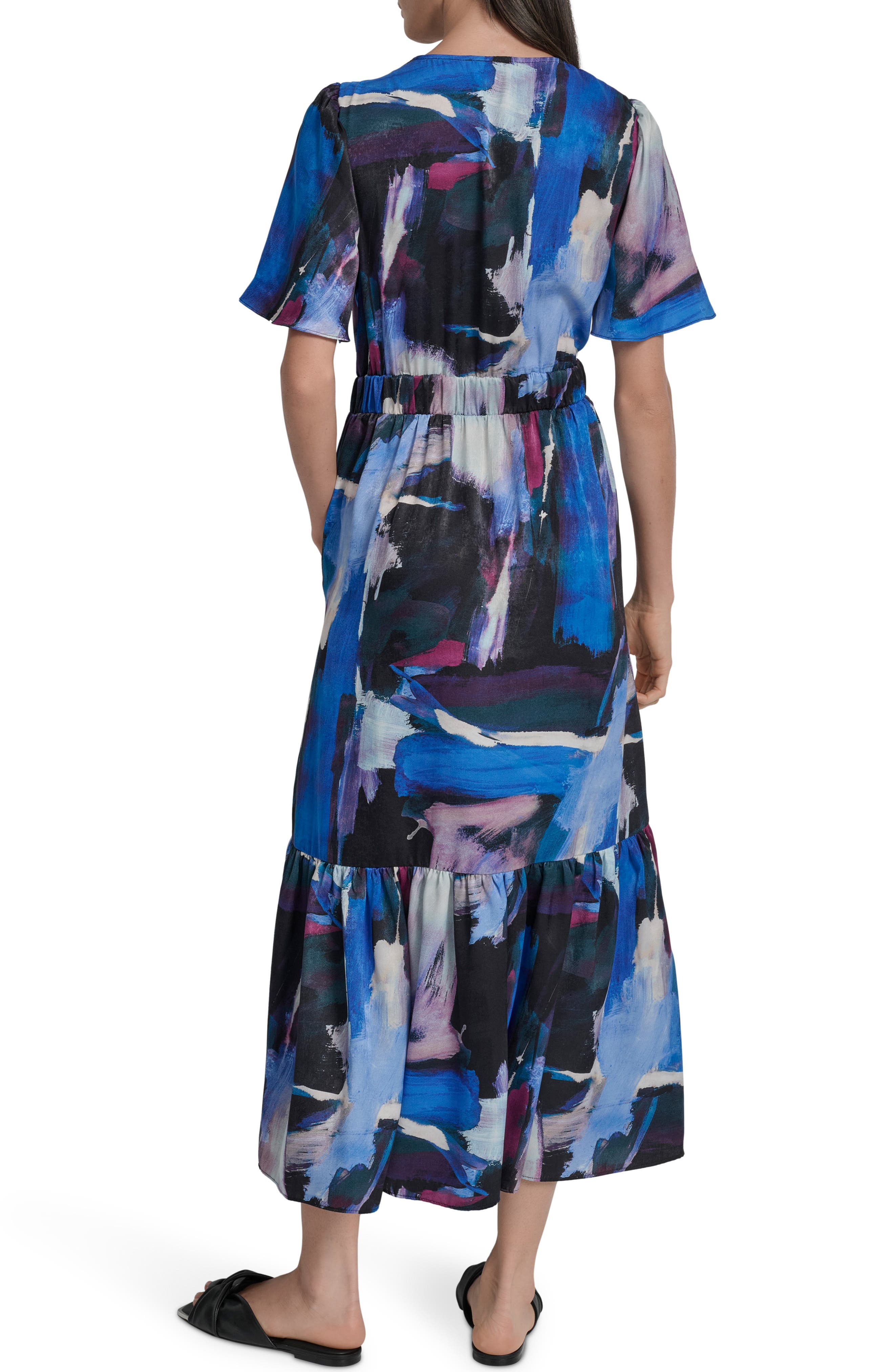Print V-Neck Maxi Dress - image 4