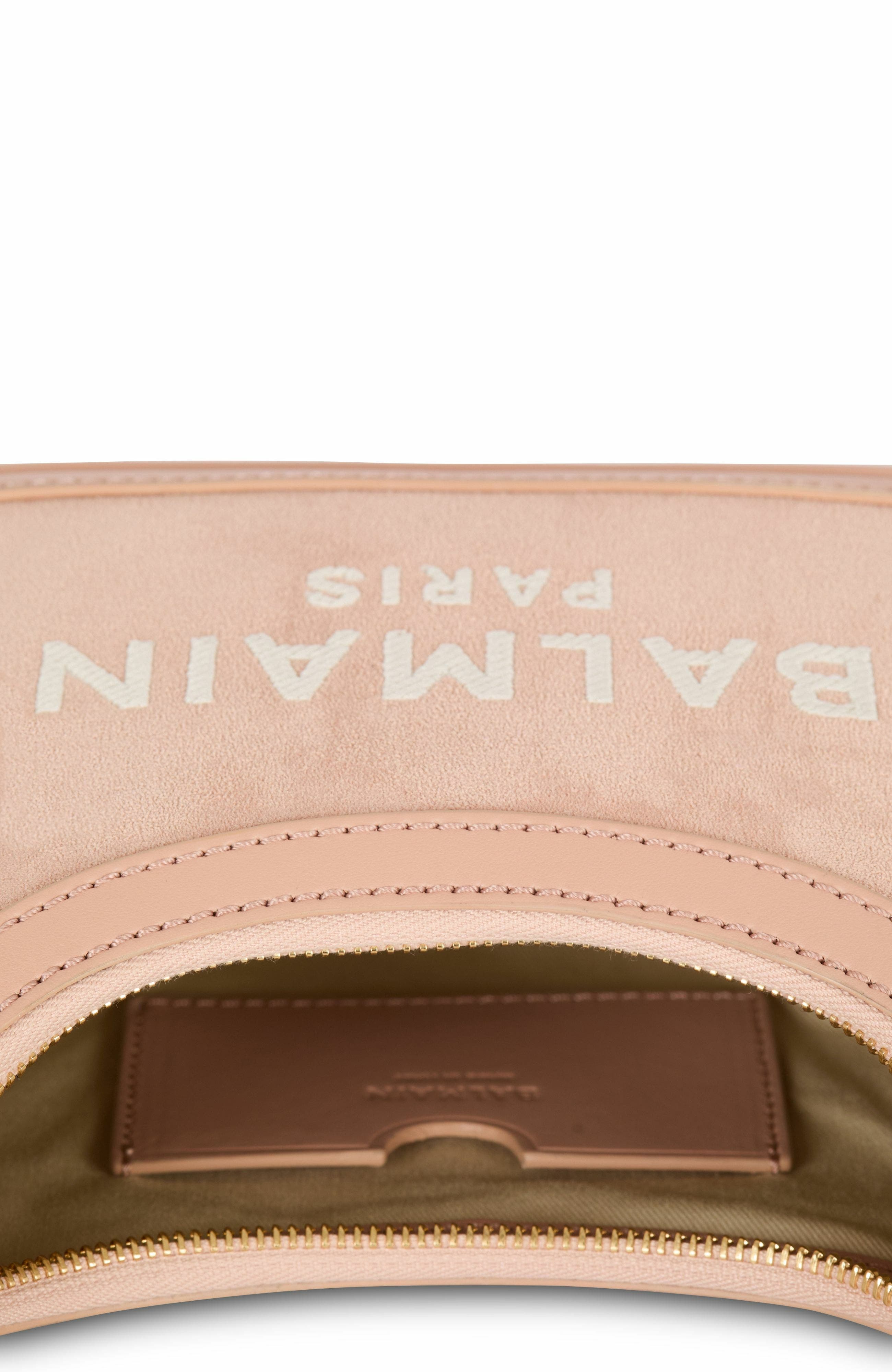 Balmain Suede B-Army Shoulder Bag, Alternate, color, 