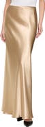 Lafayette 148 New York Bias Cut Stretch Silk Satin Maxi Skirt