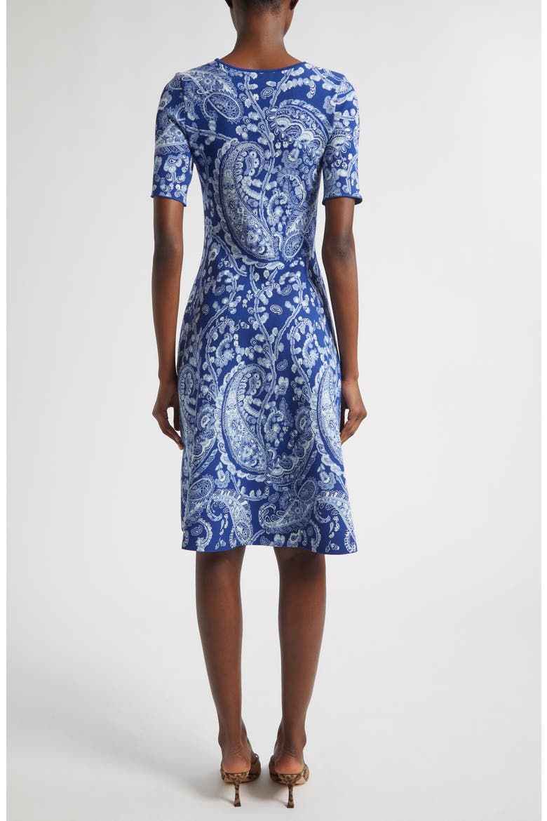 Paisley Jacquard Sweater Dress, Alternate, color, MULTICOLOUR ON BLUE BASE