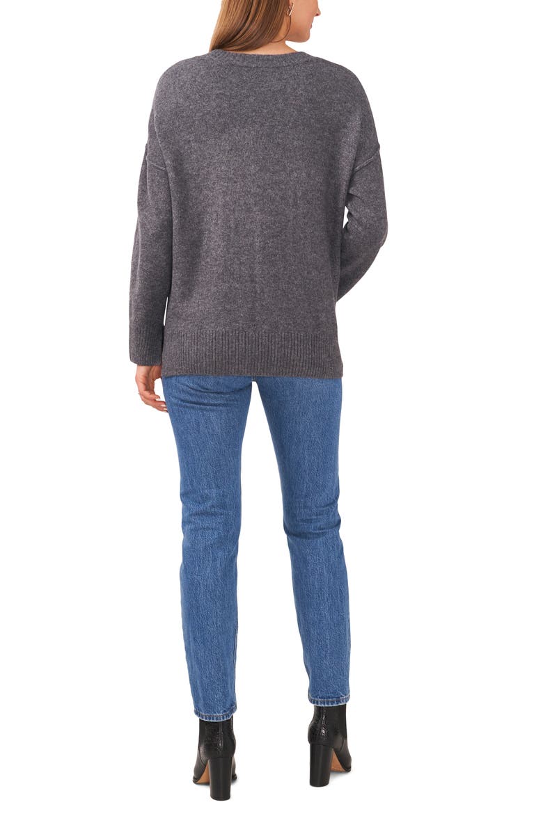 Vince Camuto Gradation Crewneck Sweater, Alternate, color, Med Heather Grey