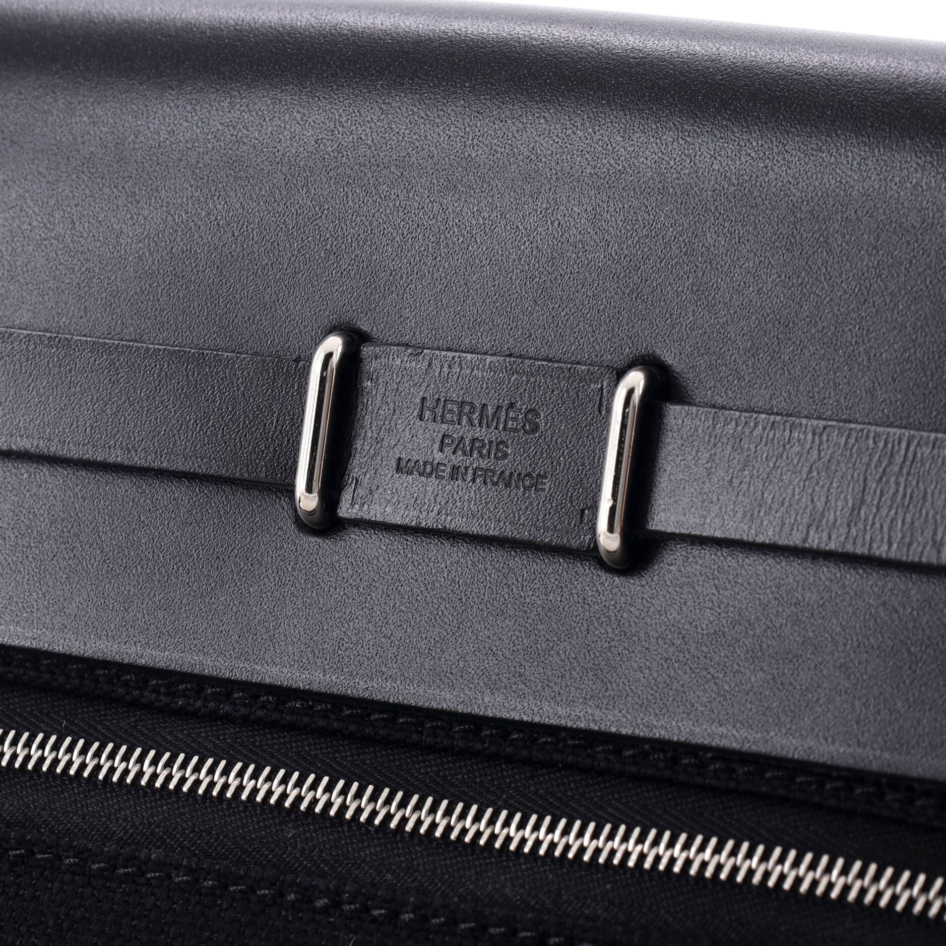 Pre-Owned Hermes Herbag Zip Toile and Leather 20, Alternate, color, Noir