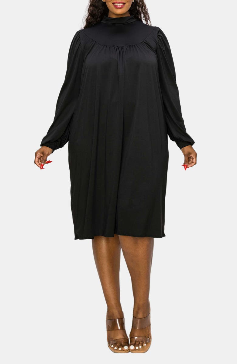 L I V D Amal Long Sleeve Stretch Dress, Main, color, Black
