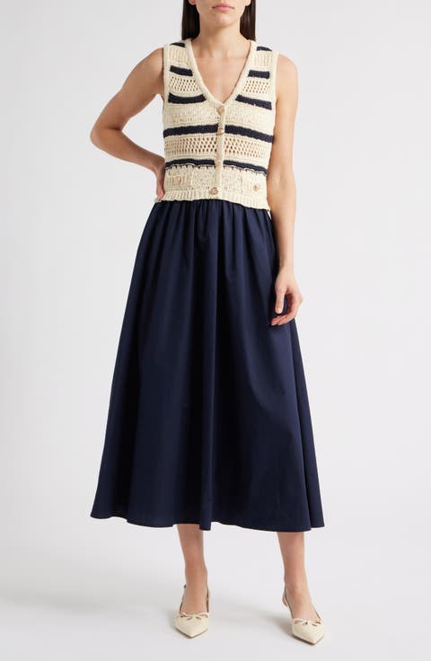 Sleeveless Mixed Media Dress