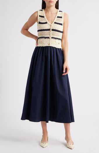 ZOE AND CLAIRE Sleeveless Mixed Media Dress