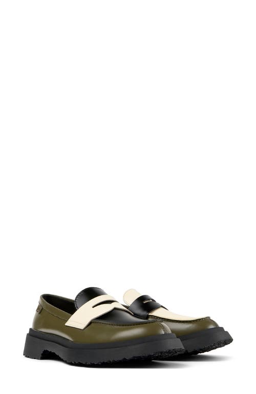 Camper Twins Loafers In Green Multi