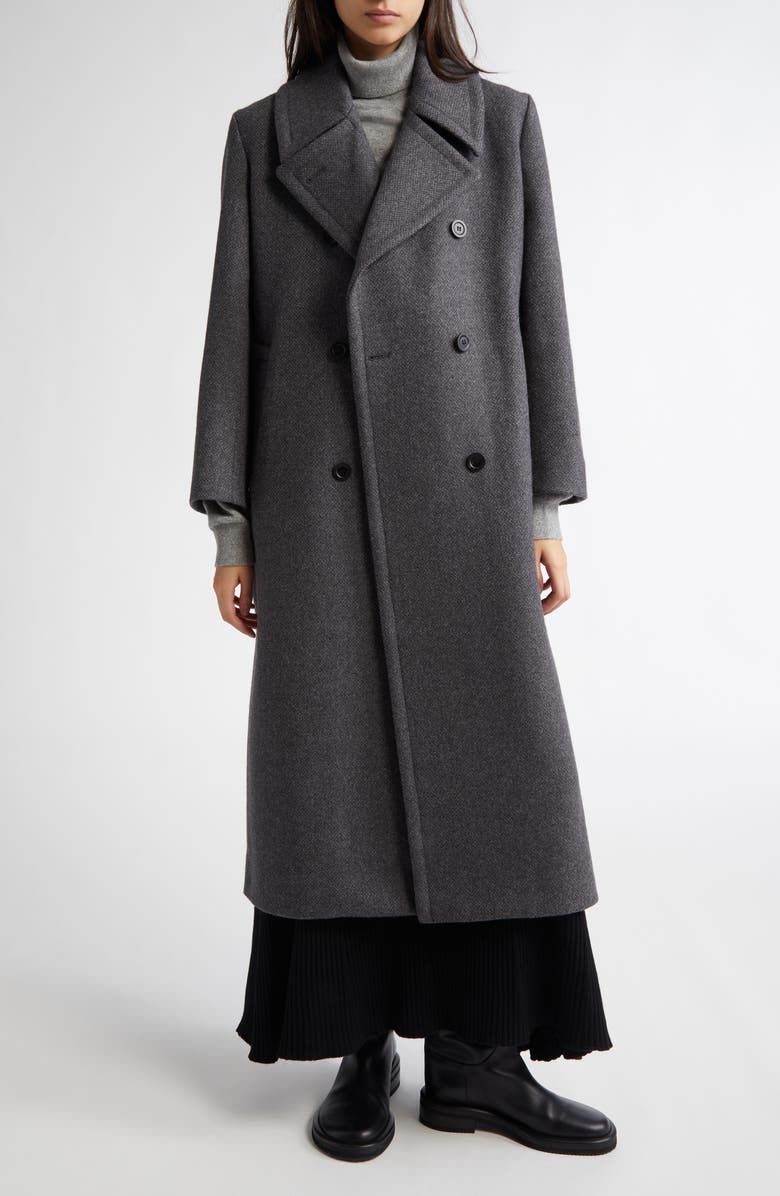 Johnstons of Elgin Great Double Breasted Wool Coat, Main, color, Grey