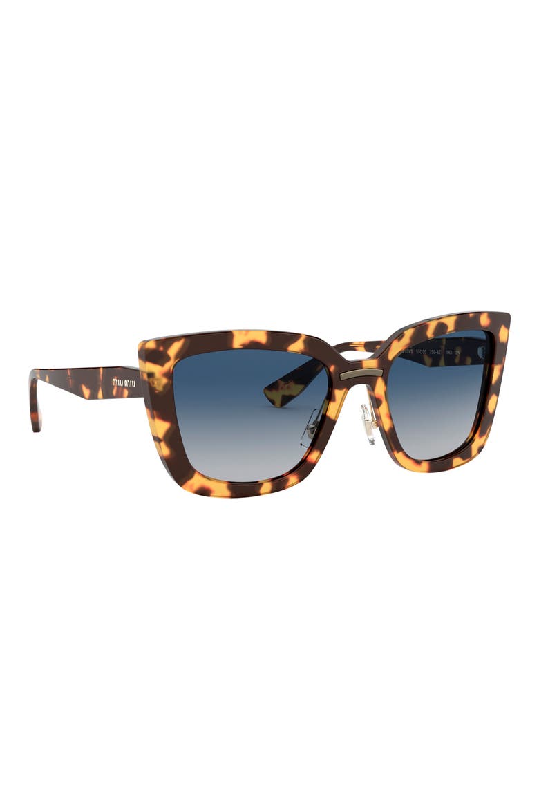 55mm Cat Eye Sunglasses, Alternate, color, HAVANA GREY DARK BLUE