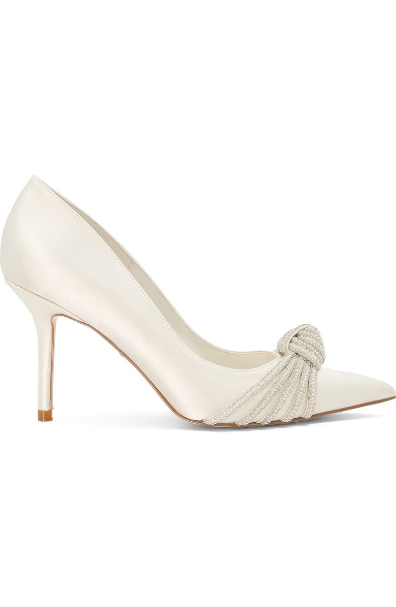 Dune London Beautys Imitation Pearl Pointed Toe Pump, Alternate, color, Ivory