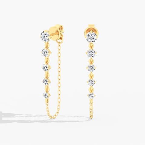 Starlight Graduated Lab Diamond Dangle Earrings in 14K Gold