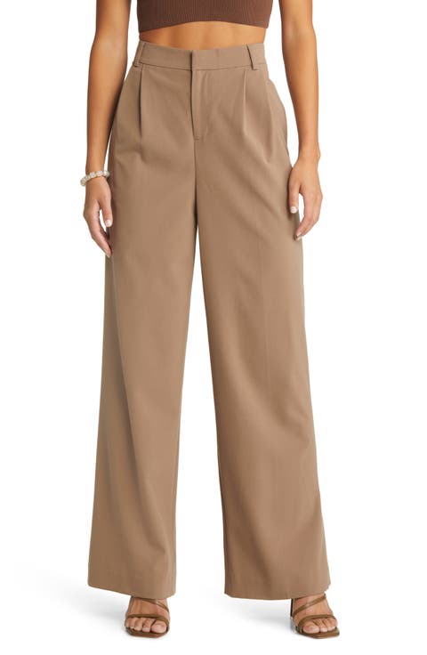 Relaxed Waist Wide Leg Trousers