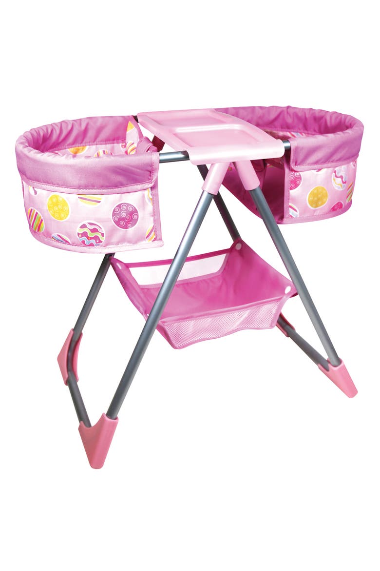 Twin Highchair & Baby Dolls Set in Pink & Yellow, Alternate, color, Multicolored