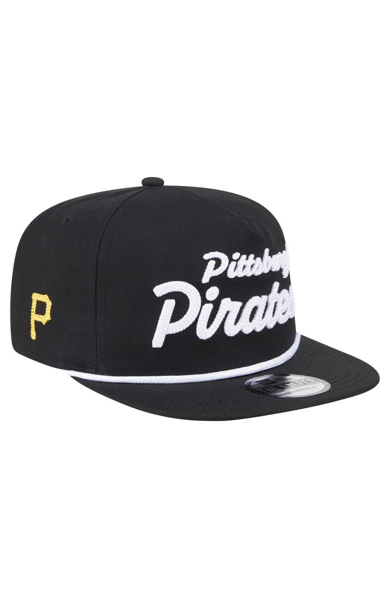 New Era Men's New Era Black Pittsburgh Pirates Team Text Golfer Snapback Hat, Main, color, Black