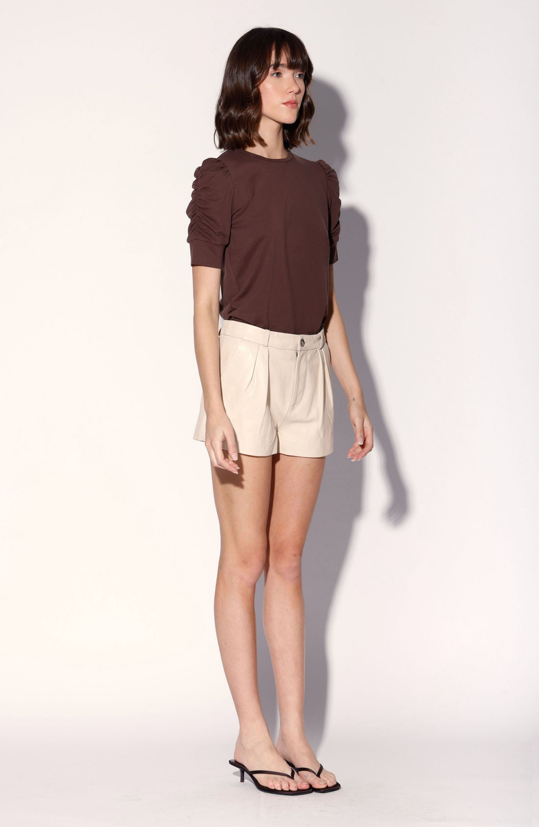 Walter Baker Ramone Leather Shorts, Alternate, color, Oyster