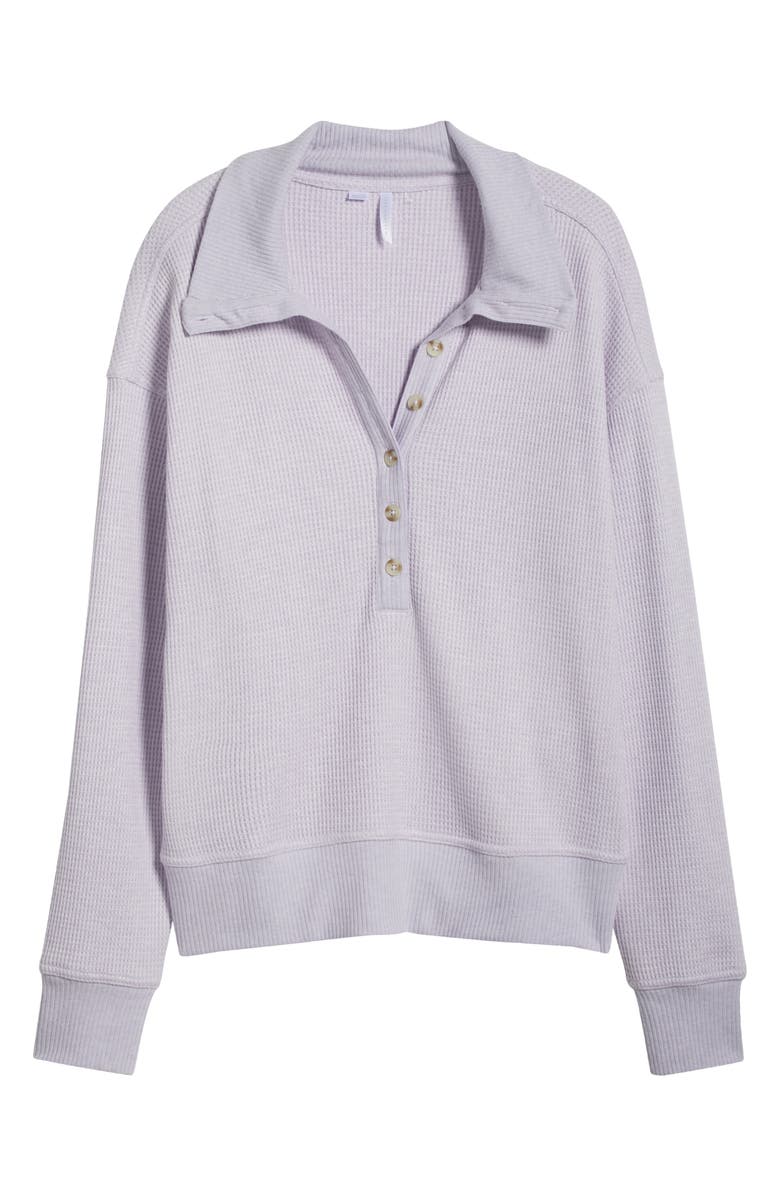 TravisMathew Long Weekend Henley Sweatshirt, Alternate, color, Heather Iris