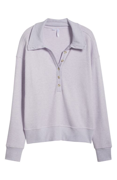 Travismathew Long Weekend Henley Sweatshirt In Heather Iris
