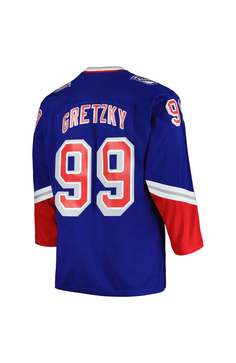 Mitchell & Ness Men's Mitchell & Ness Wayne Gretzky Blue New York Rangers Big & Tall Blue Line Player Jersey, Alternate, color, 