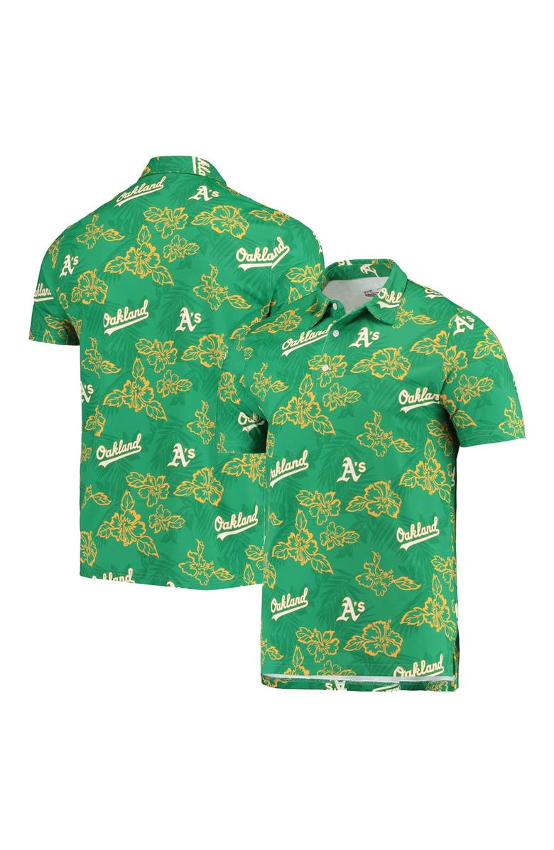 Reyn Spooner Men's Reyn Spooner Green Oakland Athletics Performance Polo, Main, color, Green