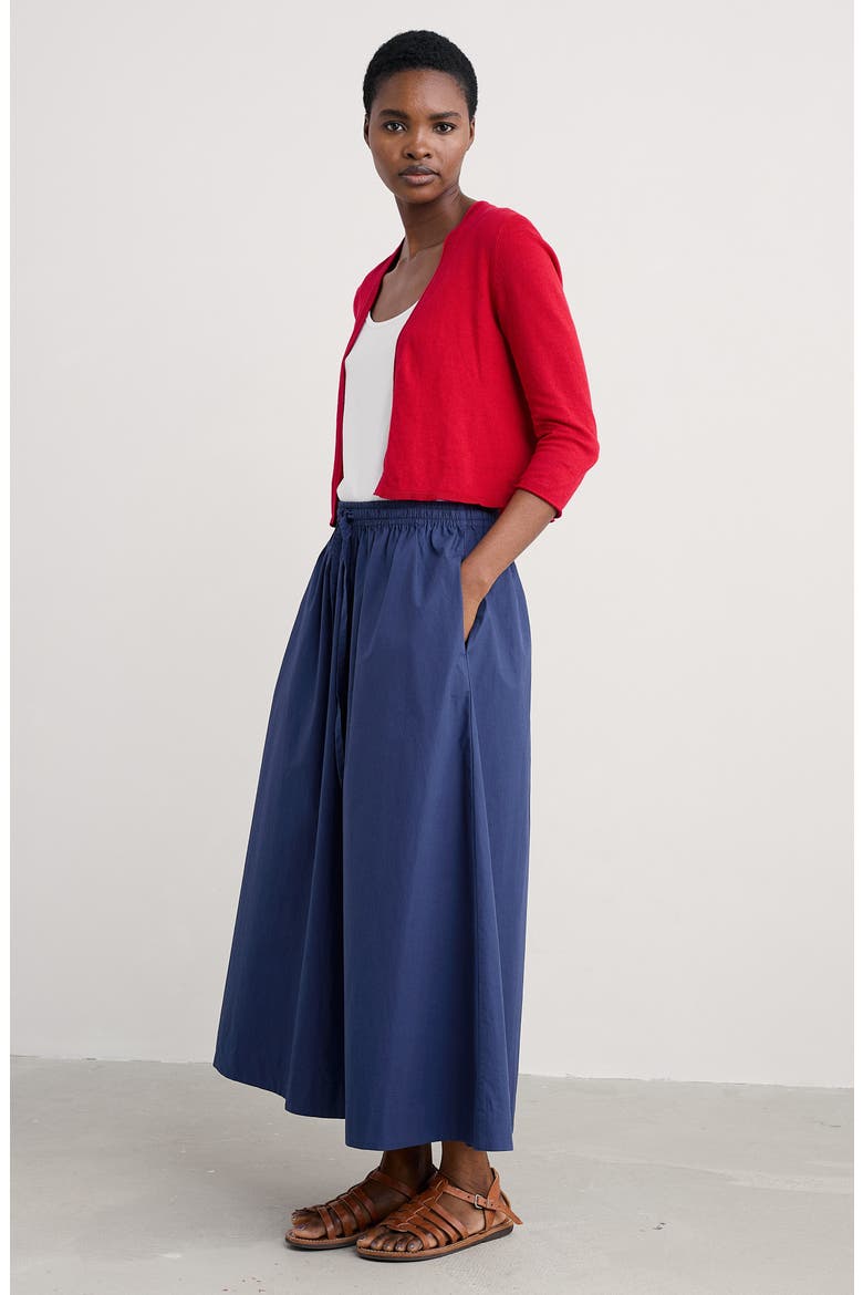 Vanessa Organic Cotton Open Front Crop Cardigan, Alternate, color, KNIT MELANGE SCARLET