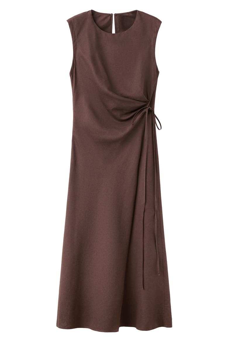 Wrap Midi Dress, Alternate, color, CHOCOLATE