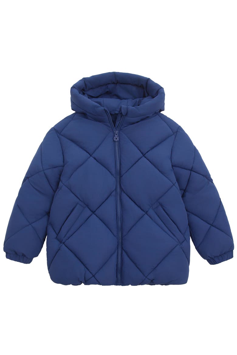 Kids' Charlotte Diamond Quilted Hooded Puffer Jacket, Alternate, color, Navy