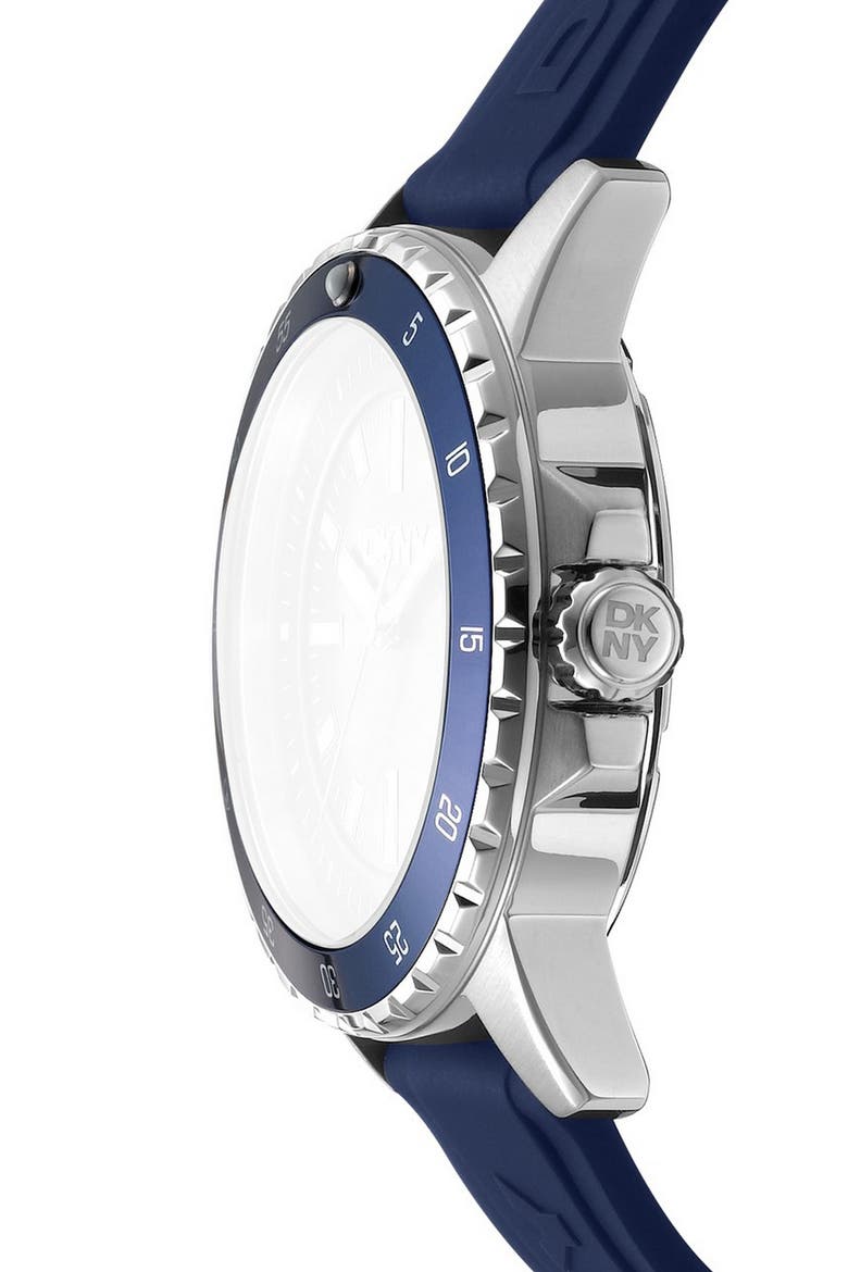 Sport Silicone Strap Watch, 43mm, Alternate, color, DARK BLUE/ STRAP
