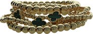 OLIVIA WELLES Set of 5 Clover Beaded Stackable Bracelets