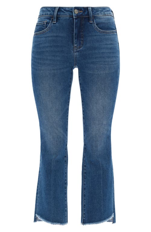 Bayeas Frayed Step Hem Mid Rise Ankle Bootcut Jeans