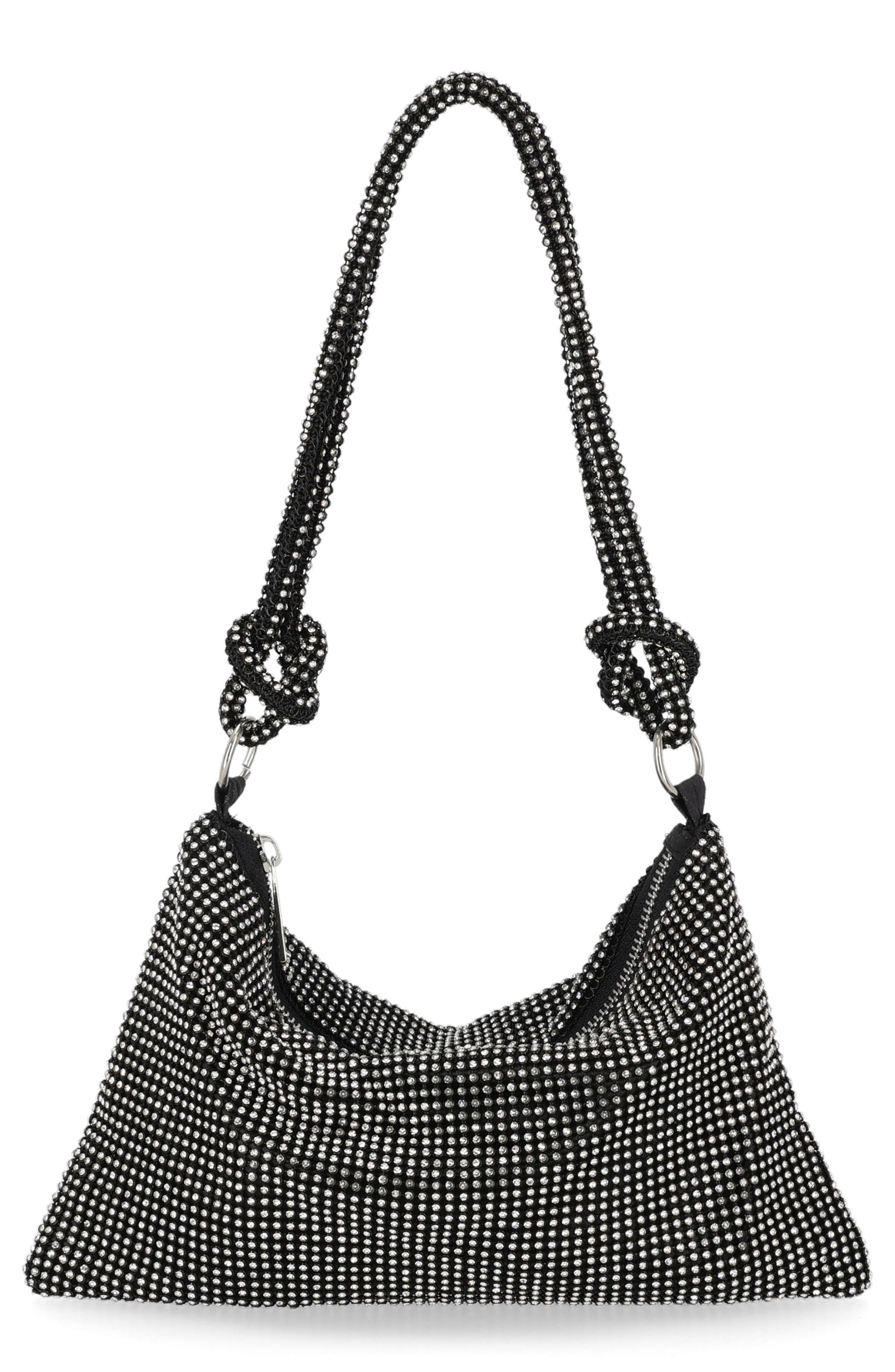 Jessica McClintock Dolly Crystal Mesh Shoulder Bag, Main, color, 